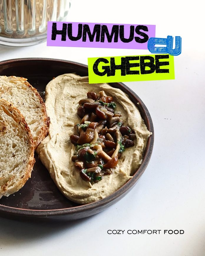 Hummus cu ghebe și pâine prăjită — cozy comfort food